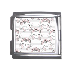 Cat-with-bow-pattern Mega Link Italian Charm (18mm) by Salman4z