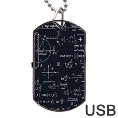 Mathematical-seamless-pattern-with-geometric-shapes-formulas Dog Tag Usb Flash (one Side) by Salman4z