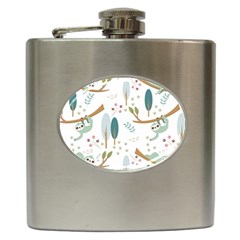 Pattern-sloth-woodland Hip Flask (6 Oz) by Salman4z