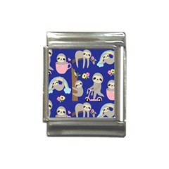 Hand-drawn-cute-sloth-pattern-background Italian Charm (13mm) by Salman4z