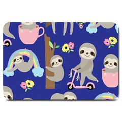 Hand-drawn-cute-sloth-pattern-background Large Doormat by Salman4z