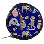 Hand-drawn-cute-sloth-pattern-background Mini Makeup Bag Back