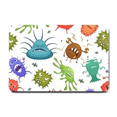 Dangerous-streptococcus-lactobacillus-staphylococcus-others-microbes-cartoon-style-vector-seamless Small Doormat by Salman4z