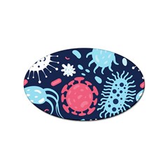 Seamless-pattern-microbes-virus-vector-illustration Sticker Oval (100 Pack) by Salman4z