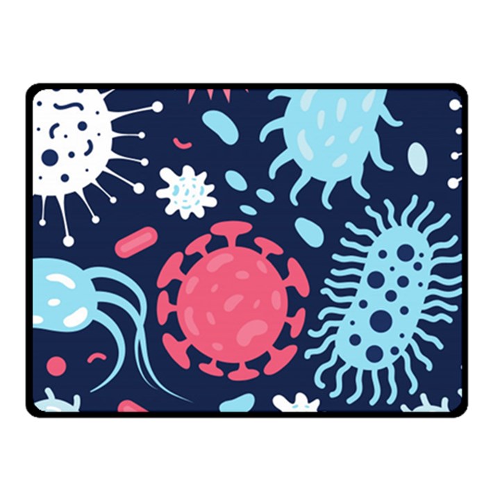 Seamless-pattern-microbes-virus-vector-illustration Fleece Blanket (Small)