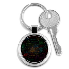 Mathematical-colorful-formulas-drawn-by-hand-black-chalkboard Key Chain (round) by Salman4z