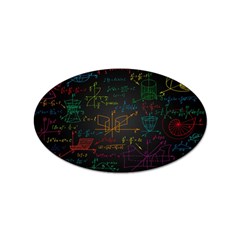 Mathematical-colorful-formulas-drawn-by-hand-black-chalkboard Sticker Oval (100 Pack) by Salman4z