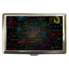 Mathematical-colorful-formulas-drawn-by-hand-black-chalkboard Cigarette Money Case by Salman4z