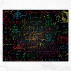 Mathematical-colorful-formulas-drawn-by-hand-black-chalkboard Rectangular Jigsaw Puzzl by Salman4z