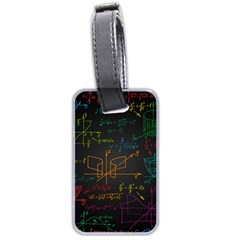 Mathematical-colorful-formulas-drawn-by-hand-black-chalkboard Luggage Tag (two Sides) by Salman4z