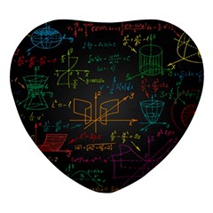 Mathematical-colorful-formulas-drawn-by-hand-black-chalkboard Heart Glass Fridge Magnet (4 Pack) by Salman4z