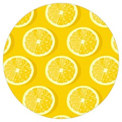 Lemon-fruits-slice-seamless-pattern Round Trivet by Salman4z