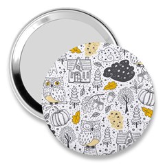 Doodle-seamless-pattern-with-autumn-elements 3  Handbag Mirrors by Salman4z