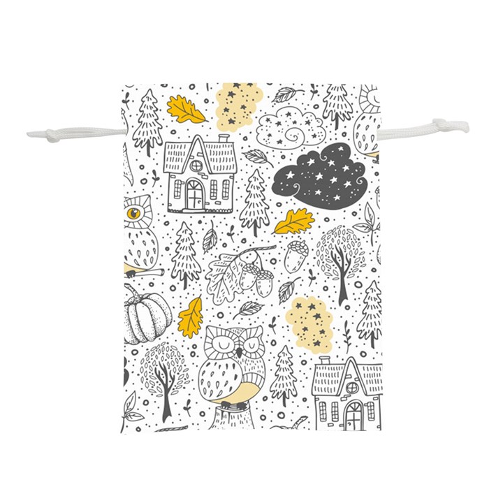 Doodle-seamless-pattern-with-autumn-elements Lightweight Drawstring Pouch (S)