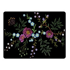 Embroidery-trend-floral-pattern-small-branches-herb-rose Fleece Blanket (small) by Salman4z