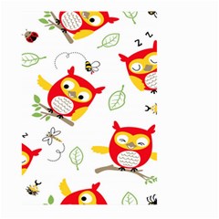 Seamless-pattern-vector-owl-cartoon-with-bugs Large Garden Flag (two Sides) by Salman4z