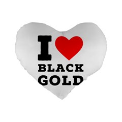 I Love Black Gold Standard 16  Premium Flano Heart Shape Cushions by ilovewhateva