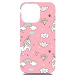 Cute-unicorn-seamless-pattern iPhone 14 Pro Max Black UV Print Case Front