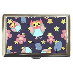 Owl-stars-pattern-background Cigarette Money Case by Salman4z