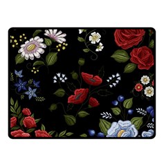 Floral-folk-fashion-ornamental-embroidery-pattern Fleece Blanket (small) by Salman4z