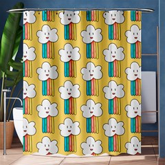 Smile-cloud-rainbow-pattern-yellow Shower Curtain 60  X 72  (medium)  by Salman4z