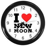 I love new moon Wall Clock (Black) Front