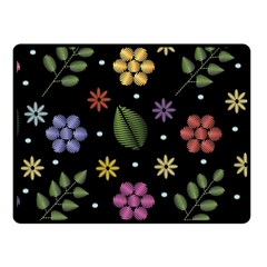 Embroidery-seamless-pattern-with-flowers Fleece Blanket (small) by Salman4z