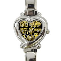 American-golden-ancient-totems Heart Italian Charm Watch by Salman4z