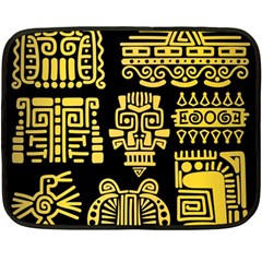 American-golden-ancient-totems Two Sides Fleece Blanket (mini) by Salman4z