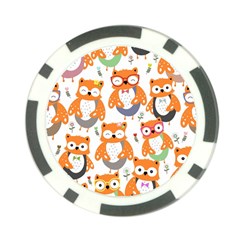 Cute-colorful-owl-cartoon-seamless-pattern Poker Chip Card Guard by Salman4z