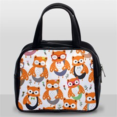 Cute-colorful-owl-cartoon-seamless-pattern Classic Handbag (two Sides) by Salman4z