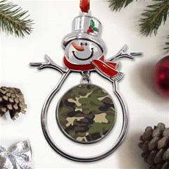 Texture-military-camouflage-repeats-seamless-army-green-hunting Metal Snowman Ornament by Salman4z