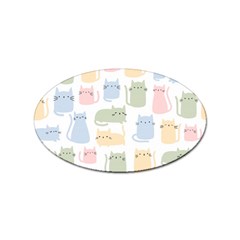 Cute-cat-colorful-cartoon-doodle-seamless-pattern Sticker Oval (100 Pack) by Salman4z