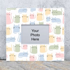 Cute-cat-colorful-cartoon-doodle-seamless-pattern White Wall Photo Frame 5  X 7  by Salman4z