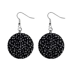 Chalk-music-notes-signs-seamless-pattern Mini Button Earrings by Salman4z