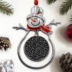 Chalk-music-notes-signs-seamless-pattern Metal Snowman Ornament by Salman4z