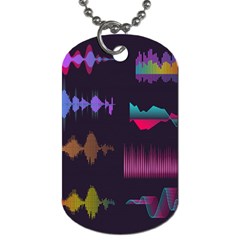 Colorful-sound-wave-set Dog Tag (two Sides) by Salman4z