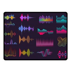 Colorful-sound-wave-set Two Sides Fleece Blanket (small) by Salman4z