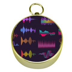 Colorful-sound-wave-set Gold Compasses by Salman4z