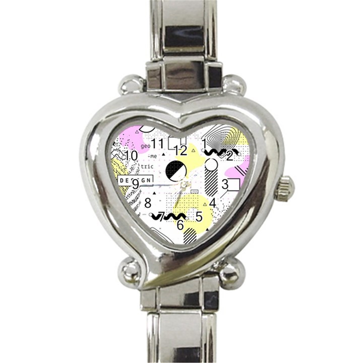 Graphic-design-geometric-background Heart Italian Charm Watch