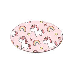 Cute-unicorn-rainbow-seamless-pattern-background Sticker (oval) by Salman4z