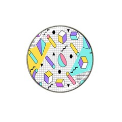 Tridimensional-pastel-shapes-background-memphis-style Hat Clip Ball Marker (4 Pack) by Salman4z