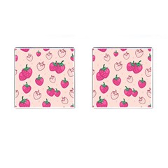 Seamless-strawberry-fruit-pattern-background Cufflinks (square) by Salman4z