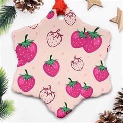 Seamless-strawberry-fruit-pattern-background Ornament (snowflake) by Salman4z