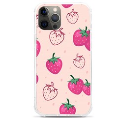 Seamless-strawberry-fruit-pattern-background Iphone 12 Pro Max Tpu Uv Print Case by Salman4z