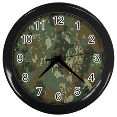 Camouflage-splatters-background Wall Clock (black) by Salman4z