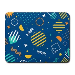 Flat-design-geometric-shapes-background Small Mousepad by Salman4z