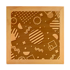 Flat-design-geometric-shapes-background Wood Photo Frame Cube by Salman4z