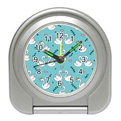 Elegant Swan Pattern Design Travel Alarm Clock by pakminggu