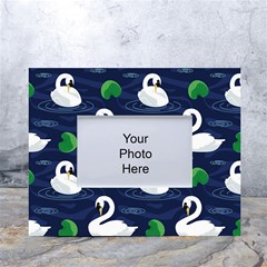 Swan Pattern Elegant Design White Tabletop Photo Frame 4 x6  by pakminggu